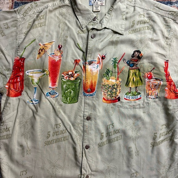 Vintage Big Dogs Five O’Clock Somewhere Button-up Shirt - Picture 4 of 4